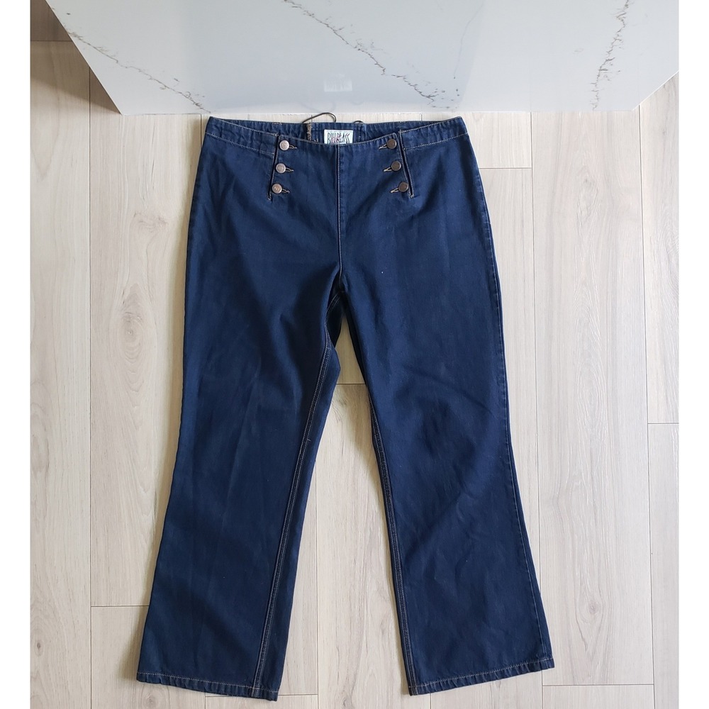 Bill Blass Jeans Womens 14P Sailor High Rise Wide Leg Bareback Vintage‎ Denim